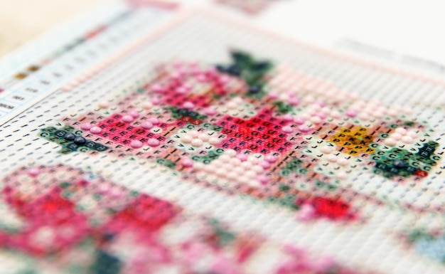 Детальный узор крестиком